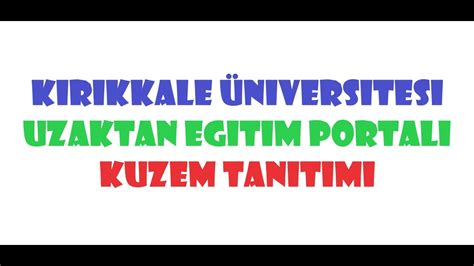 kırıkkale üniversitesi uzaktan eğitim yüksek lisans